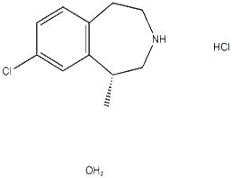 半水绿卡色林盐酸盐,(1R)-8-Chloro-2,3,4,5-tetrahydro-1-methyl-1H-3-benzazepine hydrochloride hemihydrate