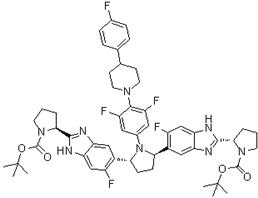 (2S,2'S)-2,2'-[[(2R,5R)-1-[3,5-二氟-4-[4-(4-氟苯基)-1-哌啶基]苯基]-2,5-吡咯烷二基]二(6-氟-1H-苯并咪唑-5,2-二基)]二-1-吡咯烷羧酸二叔丁酯