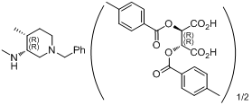 (2R,3R)-2,3-雙[(4-甲基苯甲?；?氧基]丁二酸和 (3R,4R)-N,4-二甲基-1-(苯基甲基)-3-哌啶胺的化合