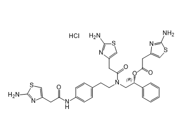 米拉贝隆杂质17,(R)-2-(2-(2-aminothiazol-4-yl)-N-(4-(2-(2-aminothiazol-4-yl) acetamido)phenethyl)acetamido)-1-phenylethyl 2-(2- aminothiazol-4-yl)acetatehydrochloride