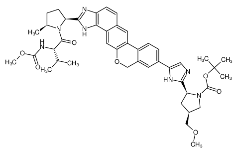 维帕他韦中间体,tert-butyl (2S,4S)-2-[5-(2-{(2S,5S)-1-[N-(methoxycarbonyl)-L-valyl]-5-methylpyrrolidin-2-yl}-1,11-dihydroisochromeno[4',3':6,7]naphtho[1,2-d]imidazol-9-yl)-1H-imidazol-2-yl]-4-(methoxymethyl)pyrrolidine-1-carboxylate