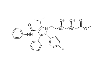 阿托伐他汀鈣雜質(zhì)12,methyl (3R,5R)-7-(2-(4-fluorophenyl)-5-isopropyl-3-phenyl- 4-(phenylcarbamoyl)-1H-pyrrol-1-yl)-3,5-dihydroxyheptanoate