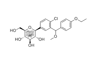 達(dá)格列凈雜質(zhì)05,(2S,3R,4R,5S,6R)-2-(4-chloro-3-((4-ethoxyphenyl)(methoxy) methyl)phenyl)-6-(hydroxymethyl)tetrahydro-2H-pyran-3,4,5-triol