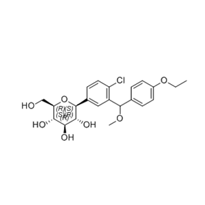 達(dá)格列凈雜質(zhì)05,(2S,3R,4R,5S,6R)-2-(4-chloro-3-((4-ethoxyphenyl)(methoxy) methyl)phenyl)-6-(hydroxymethyl)tetrahydro-2H-pyran-3,4,5-triol