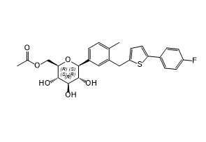 卡格列净杂质03,((2R,3S,4R,5R,6S)-6-(3-((5-(4-fluorophenyl)thiophen-2-yl) methyl)-4-methylphenyl)-3,4,5-trihydroxytetrahydro- 2H-pyran-2-yl)methyl acetate