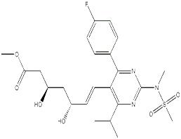 (5R)-Rosuvastatin Methyl Ester/(3R,5R,6E)-7-[4-(4-Fluorophenyl)-6-(1-methylethyl)-2-[methyl(methylsulfonyl)amino]-5-pyrimidinyl]-3,5-dihydroxy-6-heptenoic Acid Methyl Ester