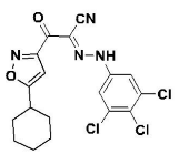 (E)-2-(5-Cyclohexylisoxazol-3-yl)-2-oxo-N-(3,4,5-trichlorophenyl)acetohydrazonoyl cyanide