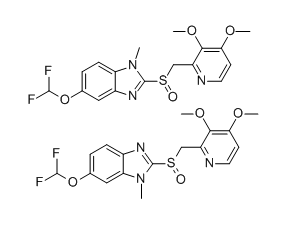 泮托拉唑杂质DF,5-(difluoromethoxy)-2-(((3,4-dimethoxypyridin-2-yl)methyl) sulfinyl)-1-methyl-1H-benzo[d]imidazole 6-(difluoromethoxy)-2-(((3,4-dimethoxypyridin-2-yl)methyl) sulfinyl)-1-methyl-1H-benzo[d]imidazole