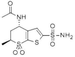 N-[(4S,6S)-6-甲基-7,7-二氧代-2-磺酰胺基-5,6-二氢-4H-噻吩并[2,3-B]噻喃-4-基]乙酰胺