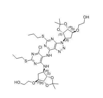 替格瑞洛杂质39,2-(((3aR,4S,6R,6aS)-6-((6-chloro-5-((3-((3aS,4R,6S,6aR)-6- (2-hydroxyethoxy)-2,2-dimethyltetrahydro-4H-cyclopenta [d][1,3]dioxol-4-yl)-5-(propylthio)-3H-[1,2,3]triazolo[4,5-d] pyrimidin-7-yl)amino)-2-