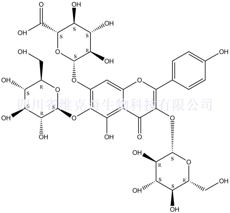 6-羟基山奈酚-3,6-O-二葡萄糖-7-O-葡萄糖醛酸苷,6-hydroxyl kaempherol-3,6-O-diglucosyl-7-O-Glucuronic acid