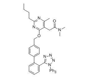 非马沙坦杂质H,2-(2-butyl-4-methyl-6-((2'-(1-trityl-1H-tetrazol-5-yl)-[  1,1'-biphenyl]-4-yl)methoxy)pyrimidin-5-yl)-N,N-  dimethylacetamide