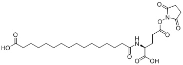 德谷胰岛素侧链,(S)-2-(15-carboxy-pentadecanoylamino)-pentanedioic acid 5-(2,5-dioxo-pyrrolidin-1-yl) ester