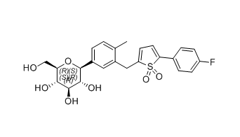 卡格列净杂质26,2-(4-fluorophenyl)-5-(2-methyl-5-((2S,3R,4R,5S,6R)-3,4,5- trihydroxy-6-(hydroxymethyl)tetrahydro-2H-pyran-2-yl) benzyl)thiophene 1,1-dioxide