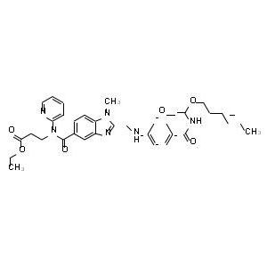 达比加群酯杂质 E BIBR 1154 BS,N-[[2-[[[4-[[[(Hexyloxy)carbonyl]amino]carbonyl]phenyl]amino]methyl]-1-methyl-1H-benzimidazol-5-yl]carbonyl]-N-2-pyridinyl-beta-alanine ethyl ester