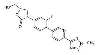 3-[3-氟-4-[6-(2-甲基-2H-四唑-5-基)-3-吡啶基]苯基]-5-(羟基甲基)-2-恶唑烷酮,(R)-3-(3-fluoro-4-(6-(2-Methyl-2H-tetrazol-5-yl)pyridin-3-yl)phenyl)-5-(hydroxyMethyl)oxazolidin-2-one