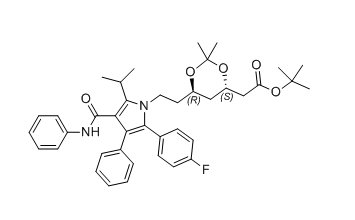 阿托伐他汀钙杂质39,tert-butyl 2-((4S,6R)-6-(2-(2-(4-fluorophenyl)-5-isopropyl-3-phenyl -4-(phenylcarbamoyl)-1H-pyrrol-1-yl)ethyl)-2,2-dimethyl-1,3-dioxan -4-yl)acetate