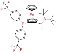 (R)-1-{(SP)-2-[双[4-(三氟甲基)苯基]膦]二茂铁基}乙基-二叔丁基膦,"Josiphos SL-J011-1/ (R)-1-{(SP)-2-[Bis[4-(trifluoromethyl)phenyl]phosphino]ferrocenyl}ethyldi-tert-butylphosphine"