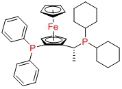 (R)-(-)-1-[(S)-2-二苯基磷]二茂铁乙基二环己基磷,"Josiphos SL-J001-1/ (R)-1-[(SP)-2-(Diphenylphosphino)ferrocenyl]ethyldicyclohexylphosphine"