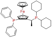 (S)-(+)-1-[(R)-2-(二苯基膦)二茂铁]乙基二环己基膦,"Josiphos SL-J001-2/ (S)-1-[(RP)-2-(Diphenylphosphino)ferrocenyl]ethyldicyclohexylphosphine"
