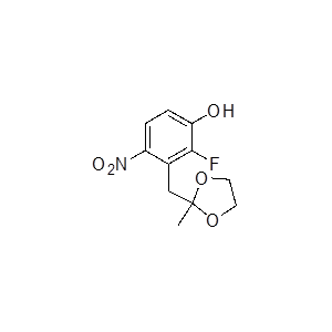 2-氟-3 -（（2-甲基-1,3-二氧戊环-2-基）甲基）-4-硝基苯酚
