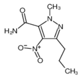 1-甲基-4-硝基-3-正丙基-(1H)-吡唑-5-甲酰胺,2-methyl-4-nitro-5-propylpyrazole-3-carboxamide