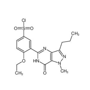 5-(5-氯磺酰基-2-乙氧基苯基)-1-甲基-3-丙基-1,6-二氢-7H-吡唑并[4,3-d] 嘧啶-7-酮,4-Ethoxy-3-(1-methyl-7-oxo-3-propyl-6,7-dihydro-1H-pyrazolo[4,3-d]pyrimidin-5-yl) benzenesulfonyl chloride