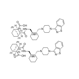 鲁拉西酮杂质35,(1R,2R,3S,4S)-3-((((1R,2R)-2-((4-(benzo[d]isothiazol-3-yl)piperazin-1-yl)methyl)cyclohexyl)methyl)carbamoyl)bicyclo[2.2.1]heptane-2- carboxylicacid