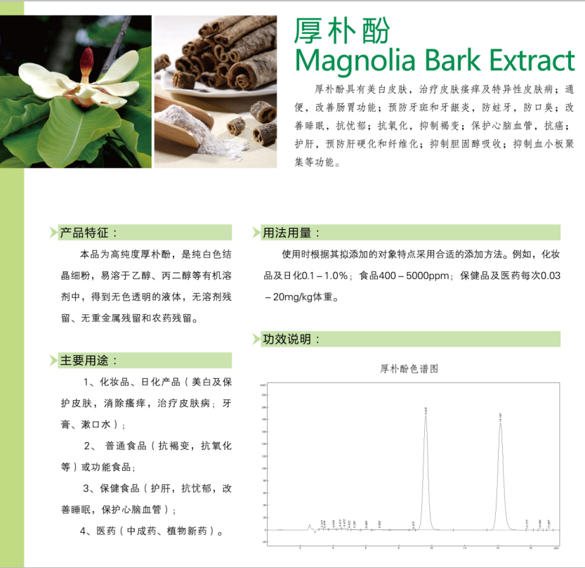 厚朴总酚,Cortex Magnoliae Officinalis.