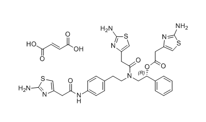 米拉貝隆雜質(zhì)17（富馬酸鹽）,(R)-2-(2-(2-aminothiazol-4-yl)-N-(4-(2-(2-aminothiazol-4-yl) acetamido)phenethyl)acetamido)-1-phenylethyl 2-(2-aminothiazol- 4-yl)acetate fumaric acid salt