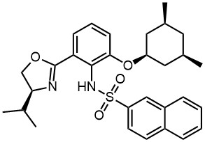 NHK反应配体,N-(2-(((1s,3R,5S)-3,5-dimethylcyclohexyl)oxy)-6-((S)-4-isopropyl-4,5-dihydrooxazol-2-yl)phenyl)naphthalene-2-sulfonamide