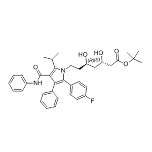 阿托伐他汀钙杂质40,tert-butyl (3S,5R)-7-(2-(4-fluorophenyl)-5-isopropyl-3-phenyl-4- (phenylcarbamoyl)-1H-pyrrol-1-yl)-3,5-dihydroxyheptanoate