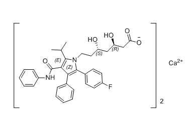 阿托伐他汀鈣雜質(zhì)B02,((3R,5S)-7-(2-(4-fluorophenyl)-5-isopropyl-3-phenyl-4-(phenyl carbamoyl)-1H-pyrrol-1-yl)-3,5-dihydroxyheptanoate)calcium(II)