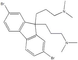 2,7-二溴-9,9-二[3-(二甲基氨基)丙基]芴,3-[2,7-dibromo-9-[3-(dimethylamino)propyl]fluoren-9-yl]-N,N-dimethylpropan-1-amine