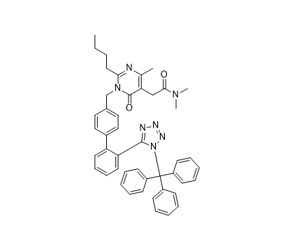 非马沙坦杂质D,2-(2-butyl-4-methyl-6-oxo-1-((2'-(1-trityl-1H-tetrazol-5  -yl)-[1,1'-biphenyl]-4-yl)methyl)-1,6-dihydropyrimidin-5  -yl)-N,N-dimethylacetamide