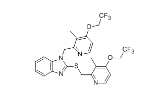 兰索拉唑杂质G,1-((3-methyl-4-(2,2,2-trifluoroethoxy)pyridin-2-yl)methyl)-2-(((3-methyl-4-(2,2,2-trifluoroethoxy)pyridin-2-yl)methyl)thio)-1H-benzo[d]imidazole