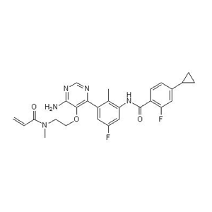 LOU064,N-(3-{5-[2-(Acryloyl-methyl-amino)-ethoxy]-6-amino-pyrimidin-4-yl}-5-fluoro-2-methyl-phenyl)-4-cyclopropyl-2-fluoro-benzamid
