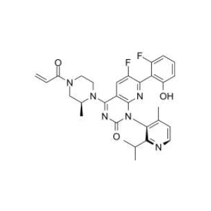 Pyrido[2,3-d]pyrimidin-2(1H)-one, 6-fluoro-7-(2-fluoro-6-hydroxyphenyl)-1-[4-methyl-2-(1-methylethyl,Pyrido[2,3-d]pyrimidin-2(1H)-one, 6-fluoro-7-(2-fluoro-6-hydroxyphenyl)-1-[4-methyl-2-(1-methylethyl)-3-pyridinyl]-4-[(2S)-2-methyl-4-(1-oxo-2-propen-1-yl)-1-piperazinyl]-, (1R)-