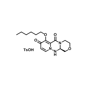 (12AR)-7-(己氧基)-3,4,12,12A四氢-1H-[1,4]恶嗪并[3,4-C]吡啶并[2,1-F]的[1,2,4] 三嗪-6,8-二酮甲苯磺酸盐