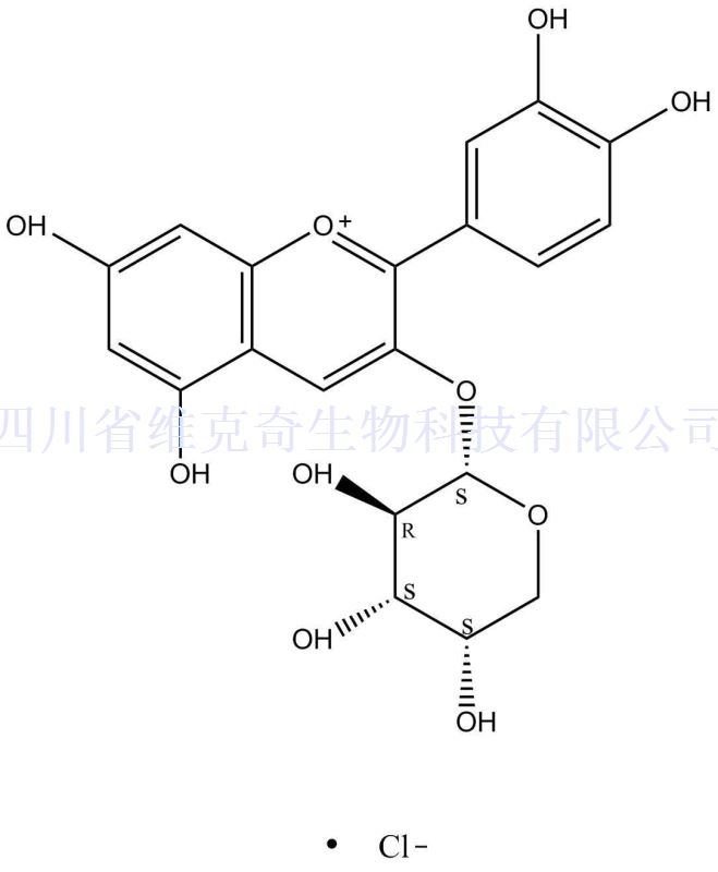 氯化矢车菊素-3-O-阿拉伯糖苷,Cyanidin-3-O-arabinoside chloride
