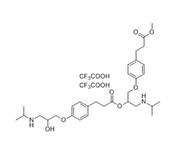 艾司洛爾雜質(zhì)07,1-(isopropylamino)-3-(4-(3-methoxy-3-oxopropyl)phenoxy)propan- 2-yl 3-(4-(2-hydroxy-3-(isopropylamino)propoxy)phenyl) propanoate bis(2,2,2-trifluoroacetate)