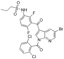 N-[3-[5-溴-1-（2，6-二氯苯甲酰基）-1H-吡咯并[2,3-b]吡啶-3-基）羰基]-2,4-二氟苯基]-1-丙烷磺酰胺,N-[3-[5-bromo-1-(2,6-dichlorobenzoyl)pyrrolo[2,3-b]pyridine-3-carbonyl]-2,4-difluorophenyl]propane-1-sulfonamide