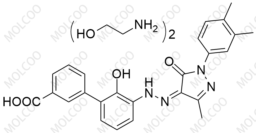 艾曲泊帕杂质13,2-aminoethanol (Z)-3'-(2-(1-(3,4-dimethylphenyl)-3-methyl-5-oxo-1H-pyrazol-4(5H)-ylidene)hydrazinyl)-2'-hydroxy-[1,1'-biphenyl]-3-carboxylate