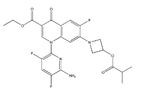 德拉沙星中間體,Ethyl 1-(6-amino-3,5-difluoropyridin-2-yl)-6-fluoro-7-(3-(isobutyryloxy)azetidin-1-yl)-4-oxo-1,4-dihydroquinoline-3-carboxylate