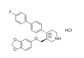 帕罗西汀杂质38（盐酸盐）,(trans)-3-((benzo[d][1,3]dioxol-5-yloxy)methyl)-4-(4'-fluoro-[1,1'- biphenyl]-4-yl)piperidine hydrochloride