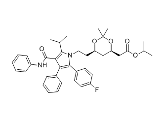 阿托伐他汀钙杂质52,isopropyl 2-((4R,6R)-6-(2-(2-(4-fluorophenyl)-5-isopropyl-3-phenyl- 4-(phenylcarbamoyl)-1H-pyrrol-1-yl)ethyl)-2,2-dimethyl-1,3-dioxan-4-yl)acetate