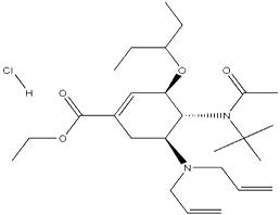 (3R,4R,5S)-4-N-乙酰基(叔丁基)氨基-5-N,N-二烯丙基氨基-3-(1-乙基丙氧基)-1-环己烯-1-甲酸乙酯单盐酸盐,(3R,4R,5S)-4-N-Acetyl(1,1-dimethylethyl)amino-5-N,N-diallylamino-3-(1-ethylpropoxy)-1-cyclohexene-1-carboxylicacid ethyl estermonohydrochloride