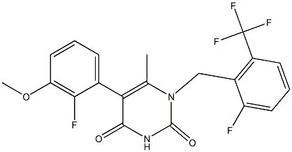 5-(2-氟-3-甲氧基苯基)-1-[[2-氟-6-(三氟甲基)苯基]甲基]-6-甲基-2,4(1H,3H)-嘧啶二酮,5-(2-Fluoro-3-methoxyphenyl)-1-[[2-fluoro-6-(trifluoromethyl)phenyl]methyl]-6-methyl-2,4(1H,3H)-pyrimidinedione