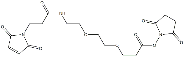 马来酰亚胺-PEG2-NHS酯,Maleimide-NH-PEG2-CH2CH2COONHS Ester;α-Maleimidopropionyl-ω-succinimidyl-2(ethylene glycol)