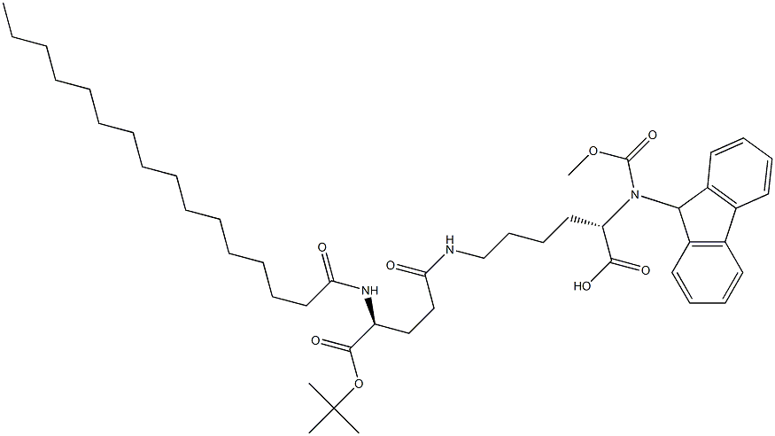 N2-[芴甲氧羰基]-N6-[N-(1-氧代十六烷基)-L-GAMMA-谷氨酰]-L-賴氨酸 1'-叔丁酯,Fmoc-Lys(Pal-Glu-OtBu)-OH